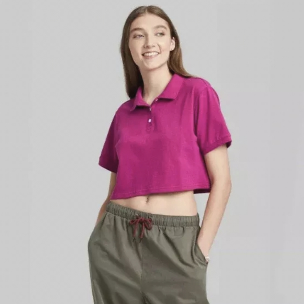 FREE WITH ANY 3 item BUNDLE - Wild Fable Purple Collared Crop Top